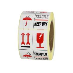 Waarschuwingsetiketten “Fragile - Keep dry”